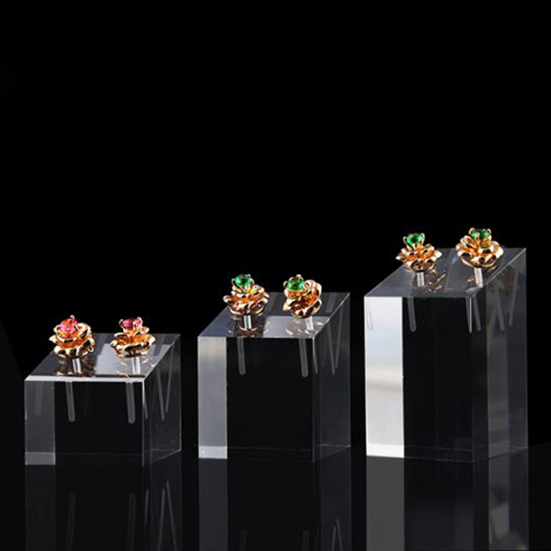 Body Jewelry Display - 3Pcs Clear Acryl Vierkante Oorbel Houder