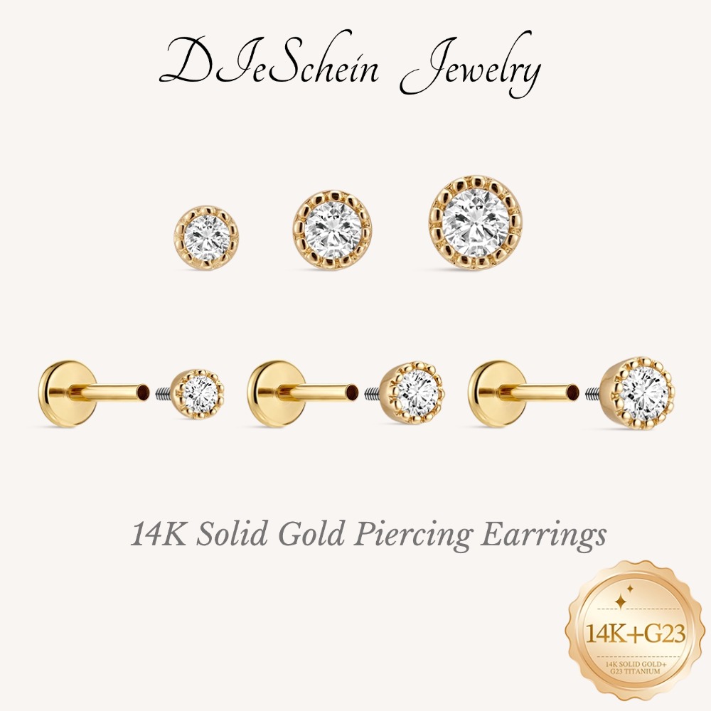 Tragus Flat Back - DIeSchein 14K massief gouden oorringen voor