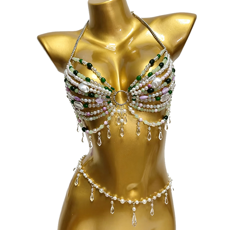 Body Jewelry Bra - Handgemaakt muziekfestival kostuum zeemeermin body chain
