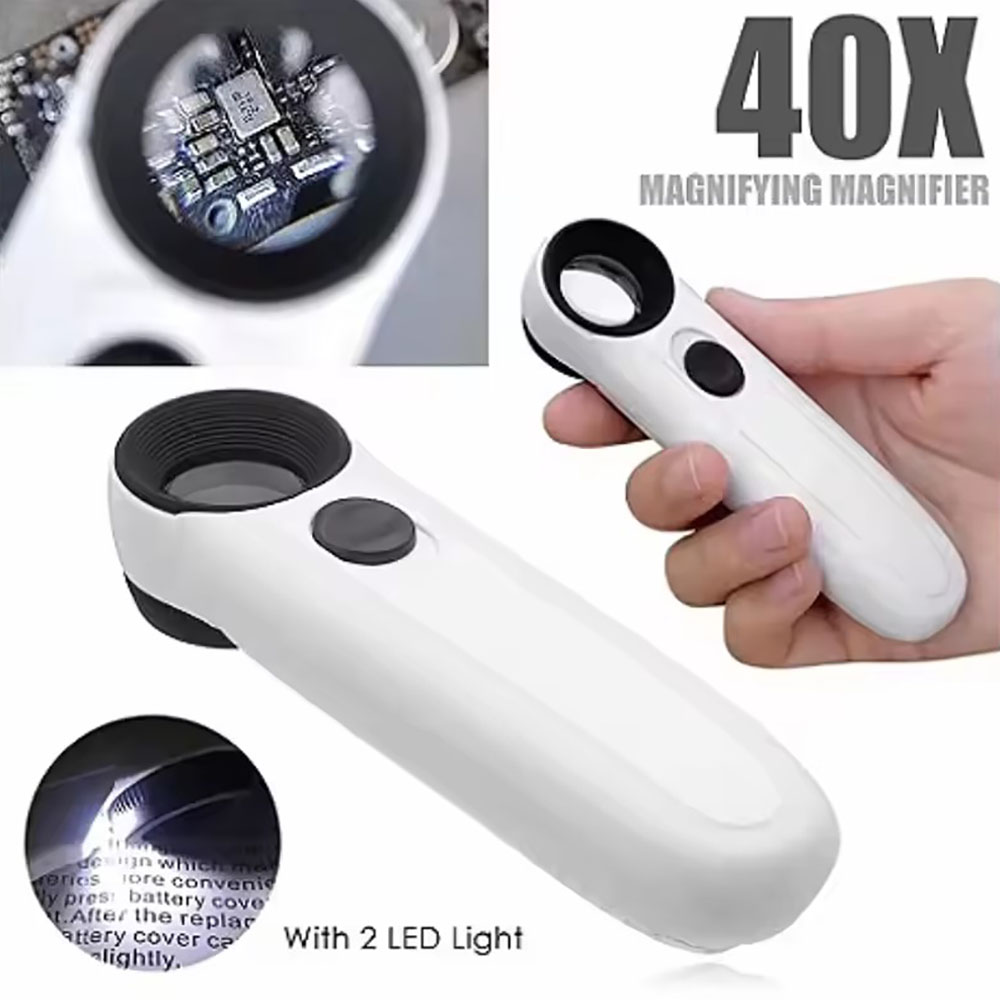 Body Jewelry Websites - 40x vergrootglas met 2 LED-verlichting voor
