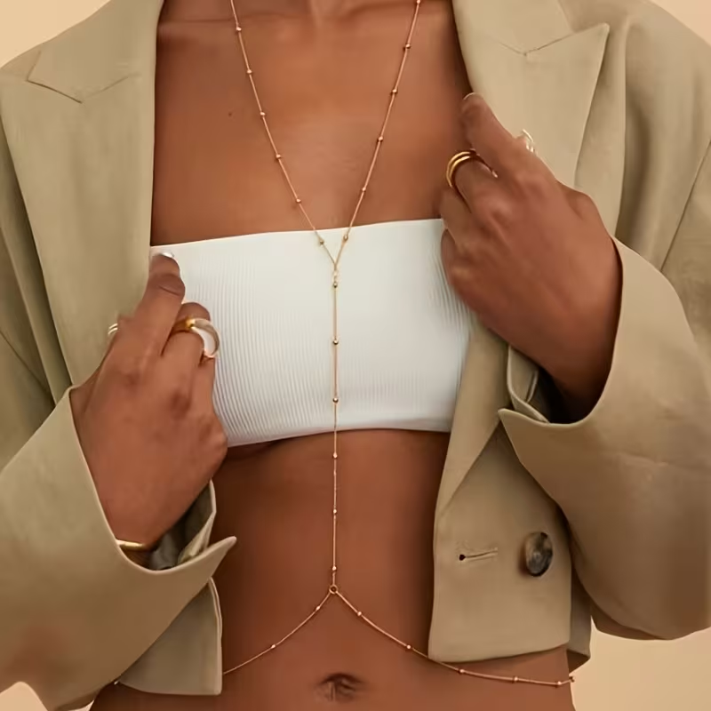 Body Jewelry Bra - Mode Eenvoudige kralenketting Boheemse dameslichaamsketting Sexy