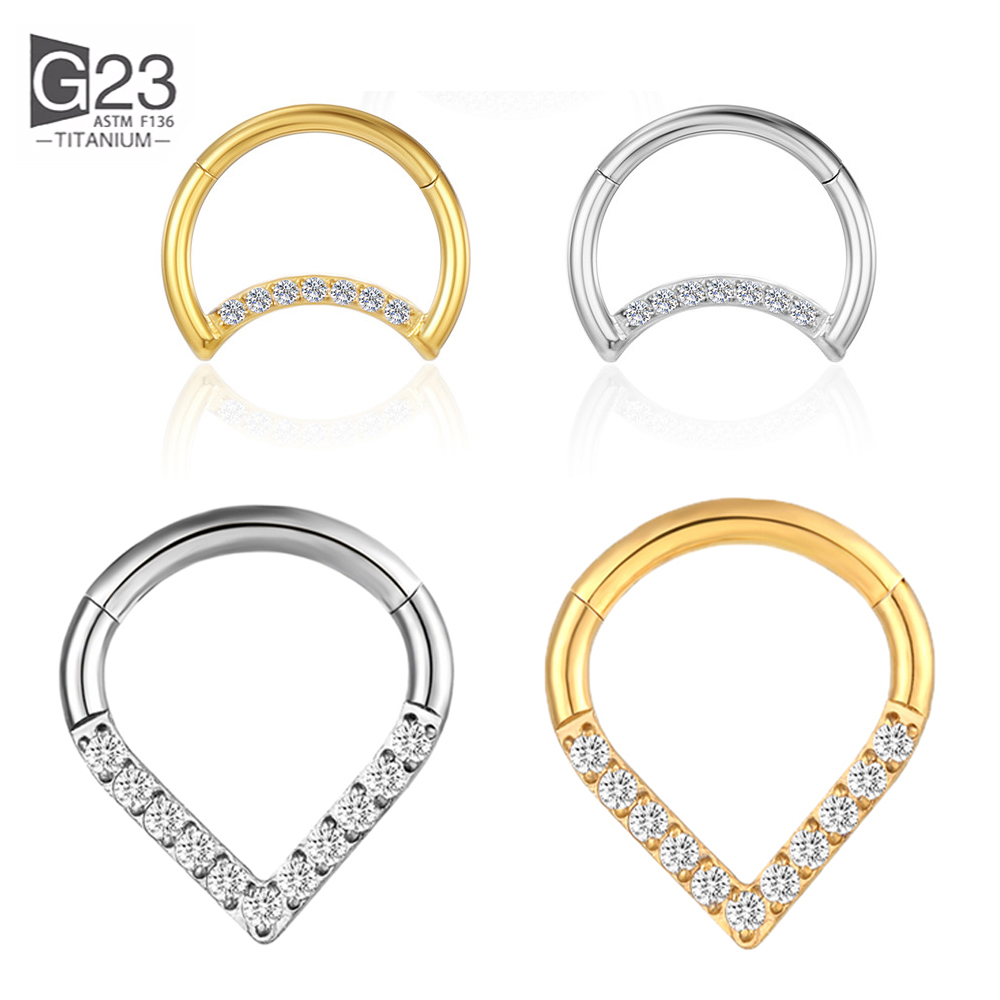 Body Jewelry Labret - F136 Titanium Scharnierende Traan Segment Ring