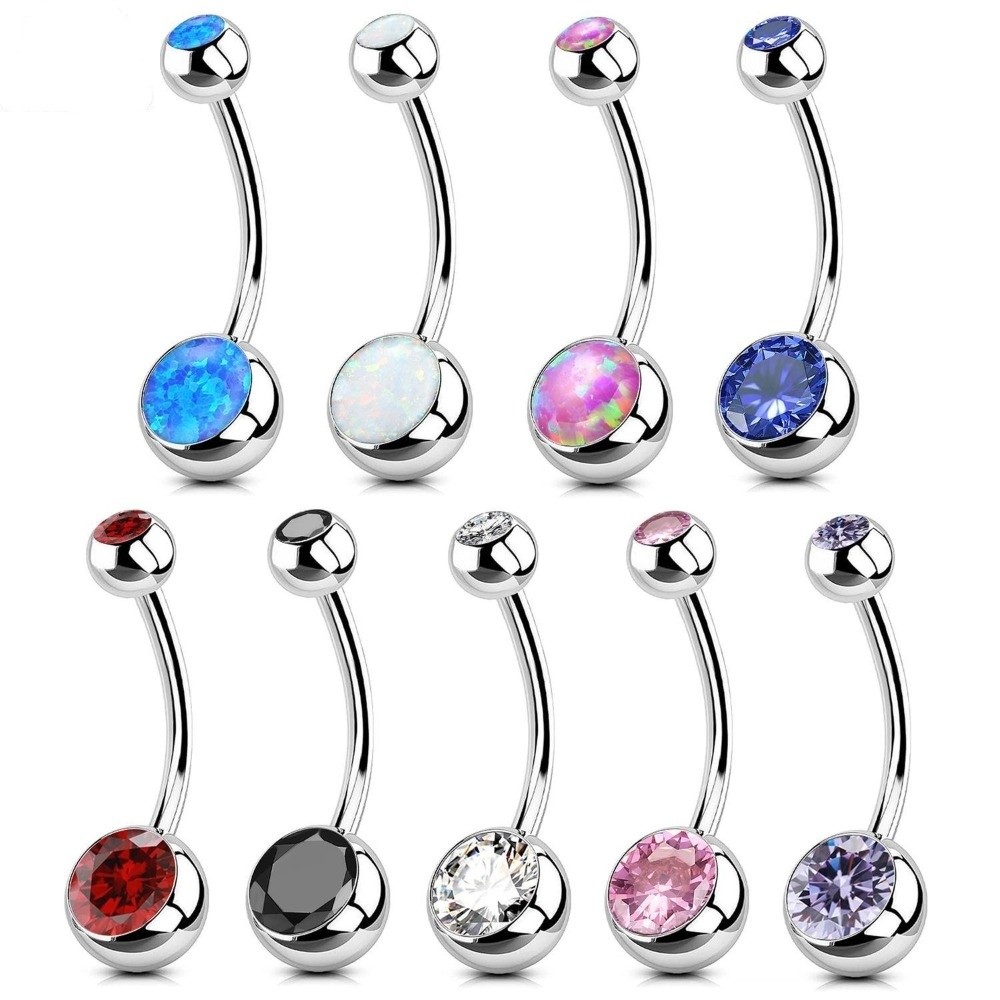 Body Jewelry Quality - Hoge kwaliteit titanium materiaal navelringen gebogen