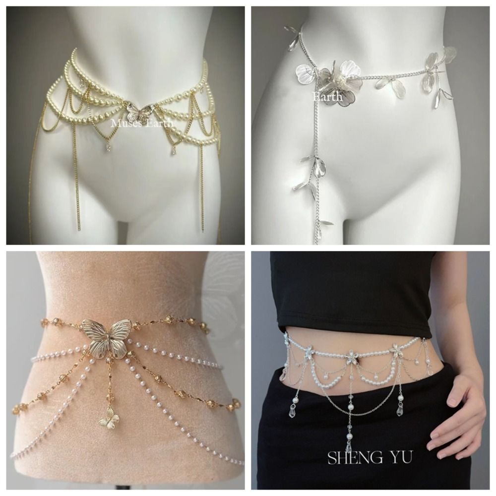 Body Jewelry Waist Chains - Mode elegante parel taillekettingen Veelzijdige Boho