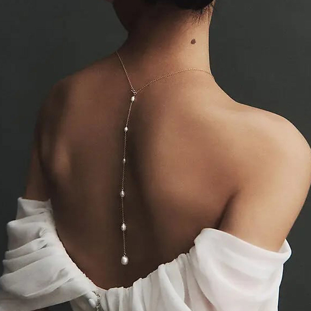 Body Jewelry Back - Stonefans Elegante Back Drop Parel Hanger