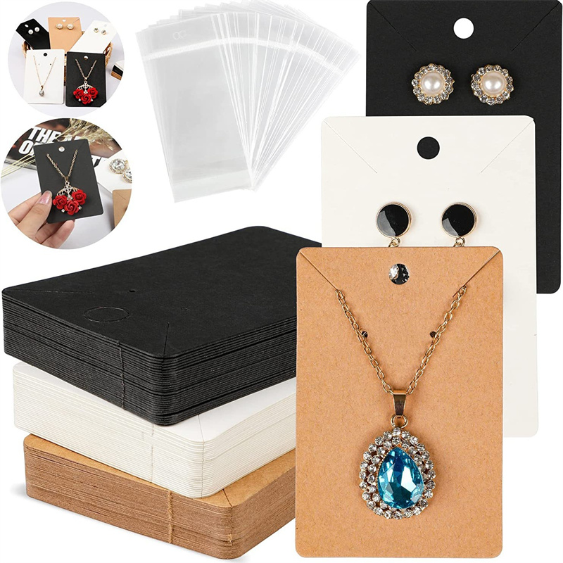 Body Jewelry Display - 50 stuks 6x9cm blanco ketting oorbel