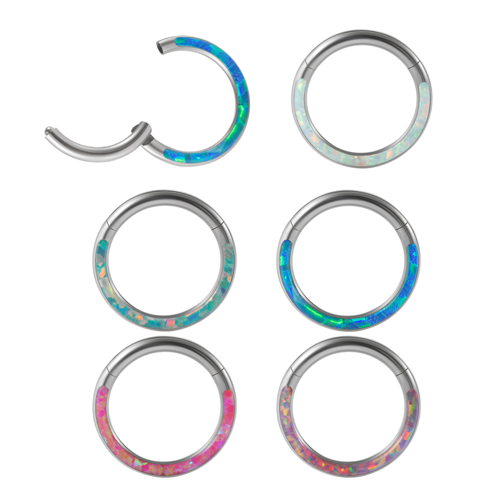 Body Jewelry Quality - 1 Stuk Chirurgisch Staal Opaal Scharnierend