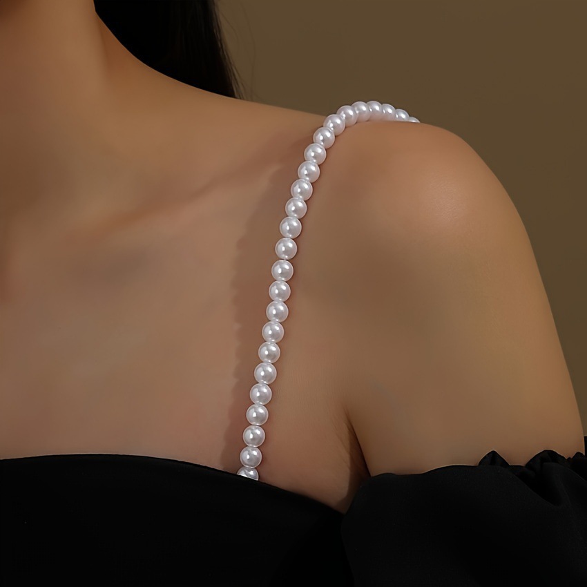 Body Jewelry Retainers - 1, elegante vintage schouderketting met imitatieparel