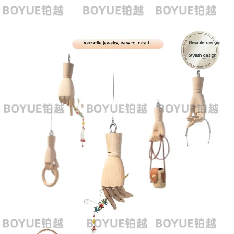 Body Jewelry Stores - Massief houten handmodel ringenstandaard, hangende sieradenhouder,