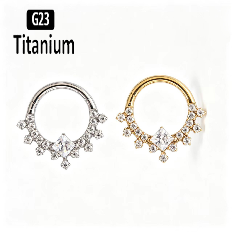 Body Jewelry Quality - G23 Titanium Hoge Kwaliteit Platte CZ