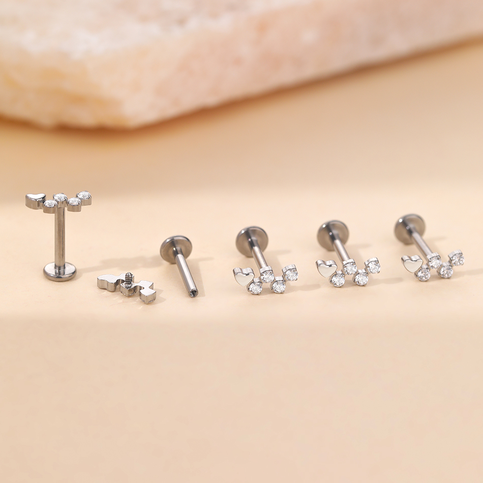 1 Stuk Titanium Bloem Zirkoon  - Tragus Flat Back recensie en prijs