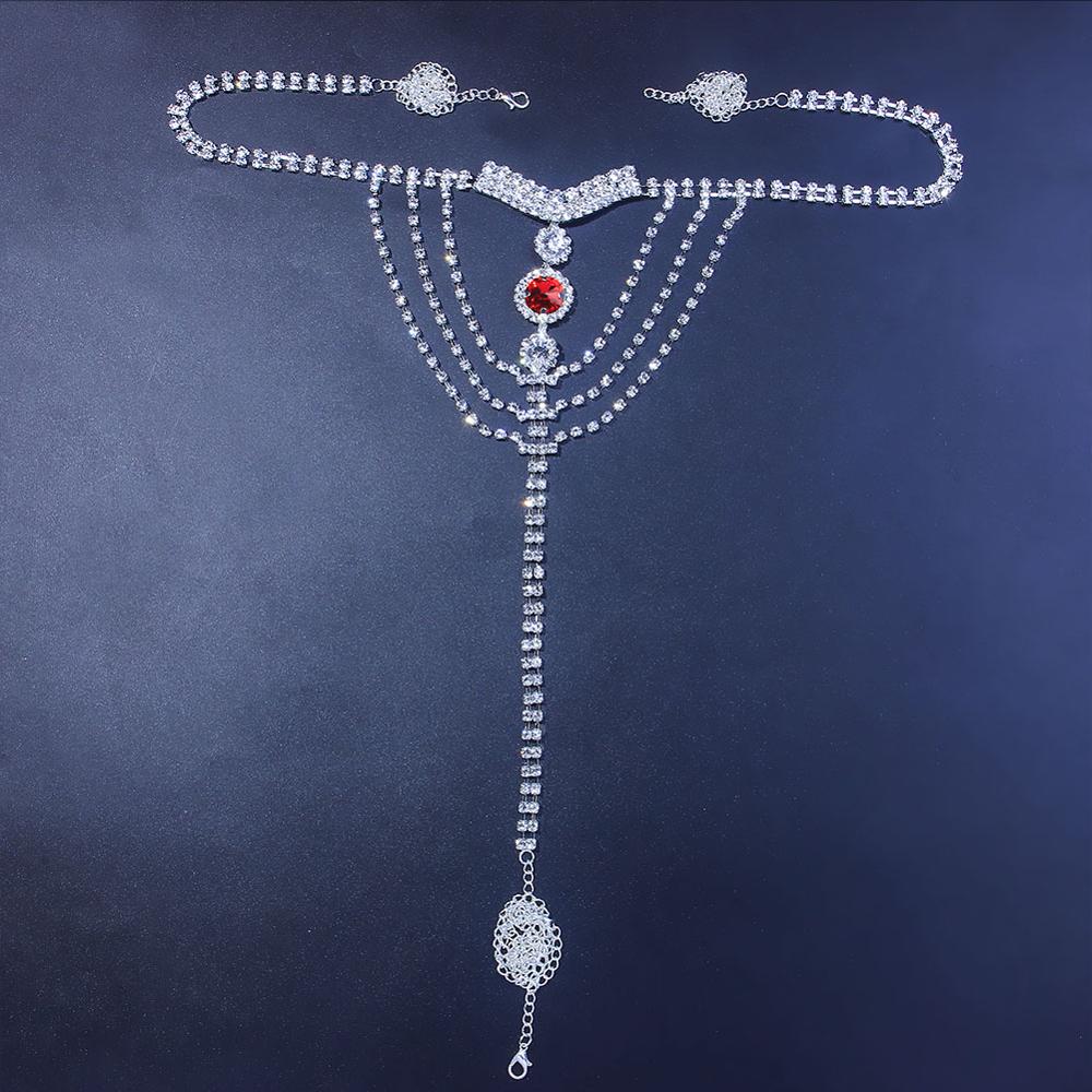 Sexy Body Chain Lingerie Rode  - Body Jewelry Retainers recensie en prijs