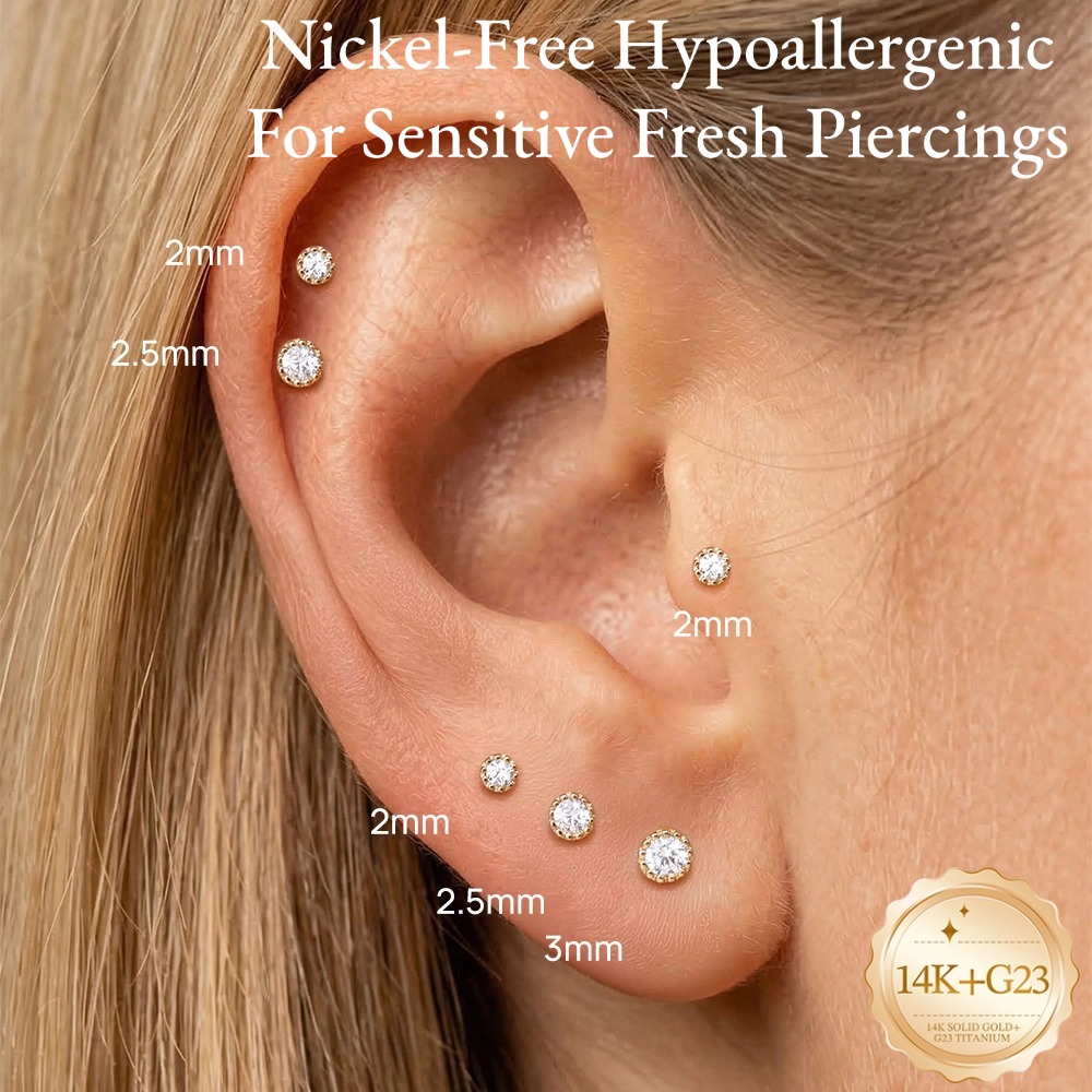 DIeSchein 14K massief gouden o - Tragus Flat Back recensie en prijs