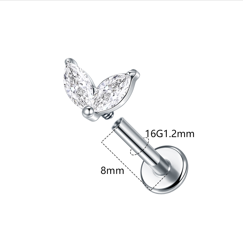 1pc Titanium Wit Groen Zirkoon - Tragus Flat Back recensie en prijs