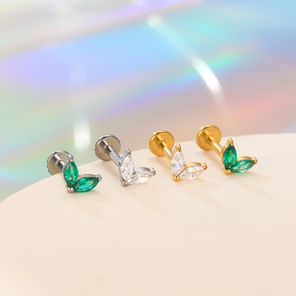 1pc Titanium Wit Groen Zirkoon - Tragus Flat Back recensie en prijs