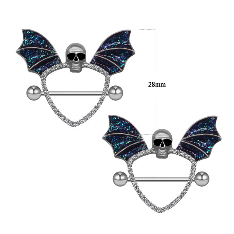 Bling Skull Wing Bat Black Tep - Body Jewelry Quality recensie en prijs