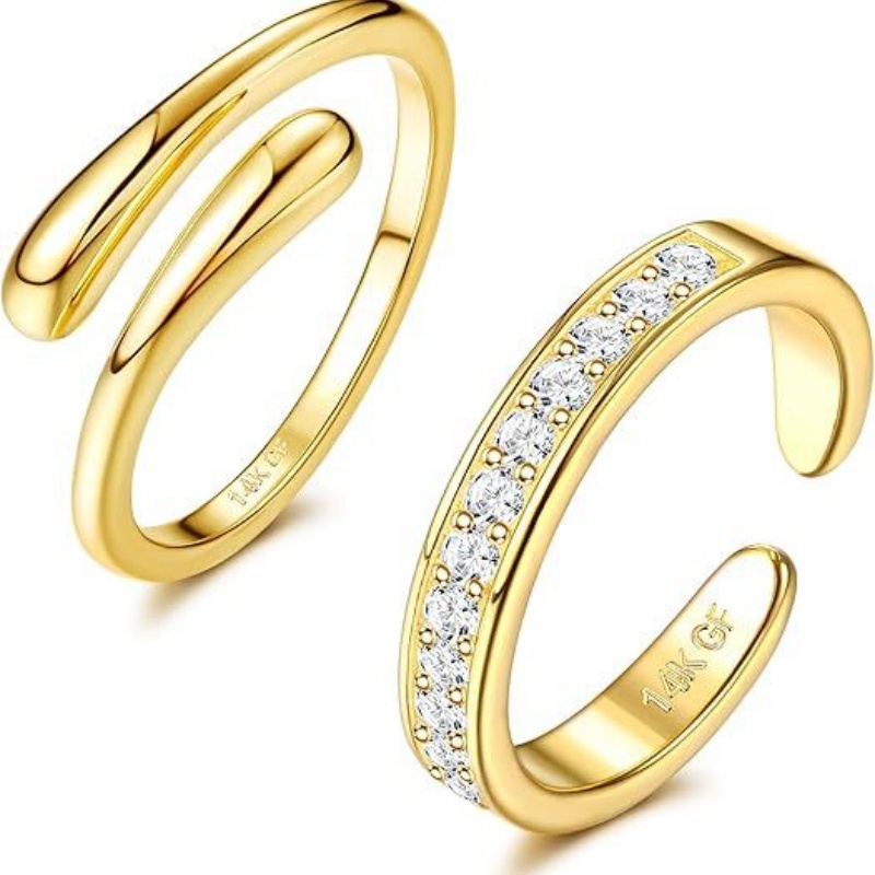 14K vergulde verstelbare zirko - Body Jewelry Rings recensie en prijs
