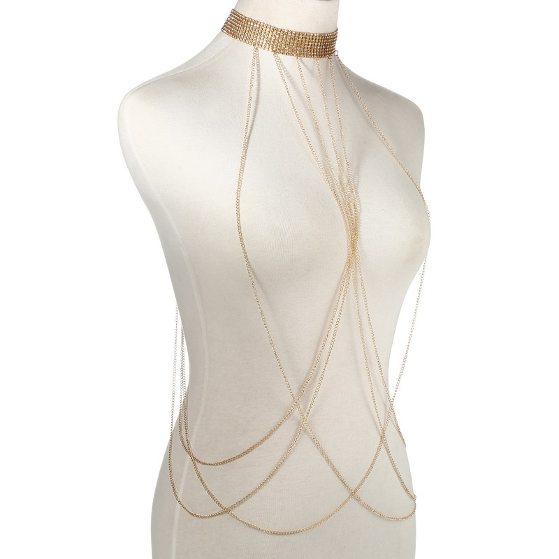Goud Kleur Body Chain Vrouwen  - Qualiti Body Jewelry recensie en prijs