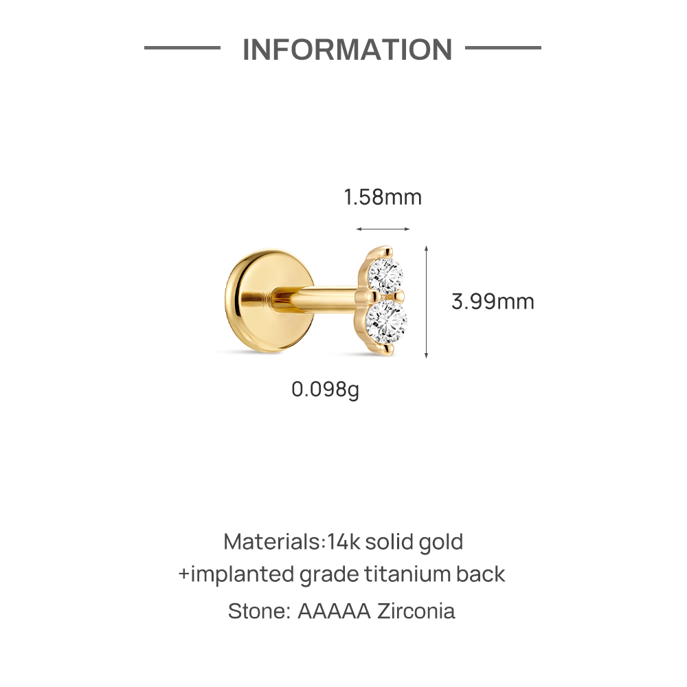 CANNER 1PC 14K massief gouden  - Tragus Flat Back recensie en prijs
