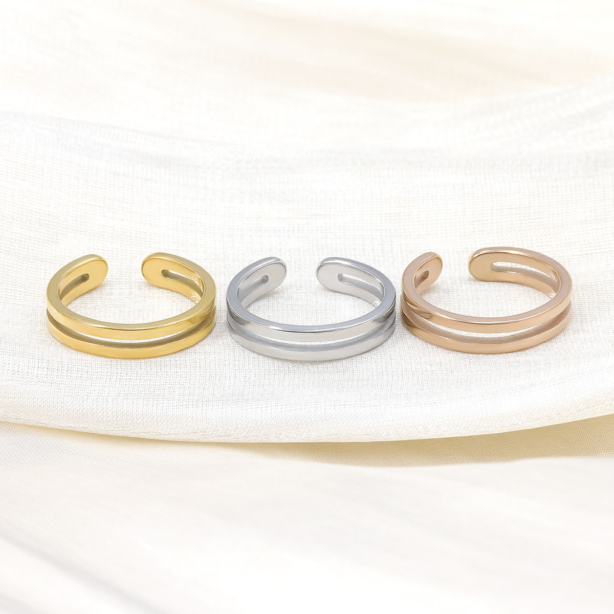 Verstelbare dubbele laag teenr - Body Jewelry Rings recensie en prijs