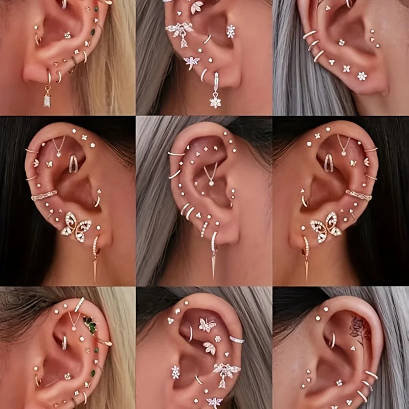 6 stuks draadloze platte oorri - Tragus Flat Back recensie en prijs