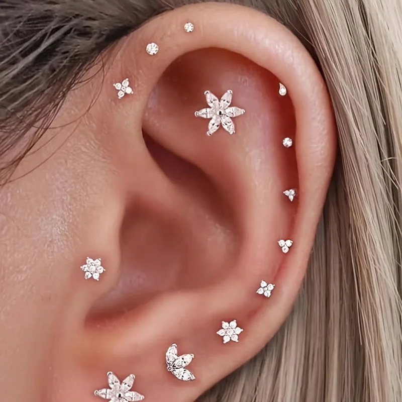 6 stuks draadloze platte oorri - Tragus Flat Back recensie en prijs