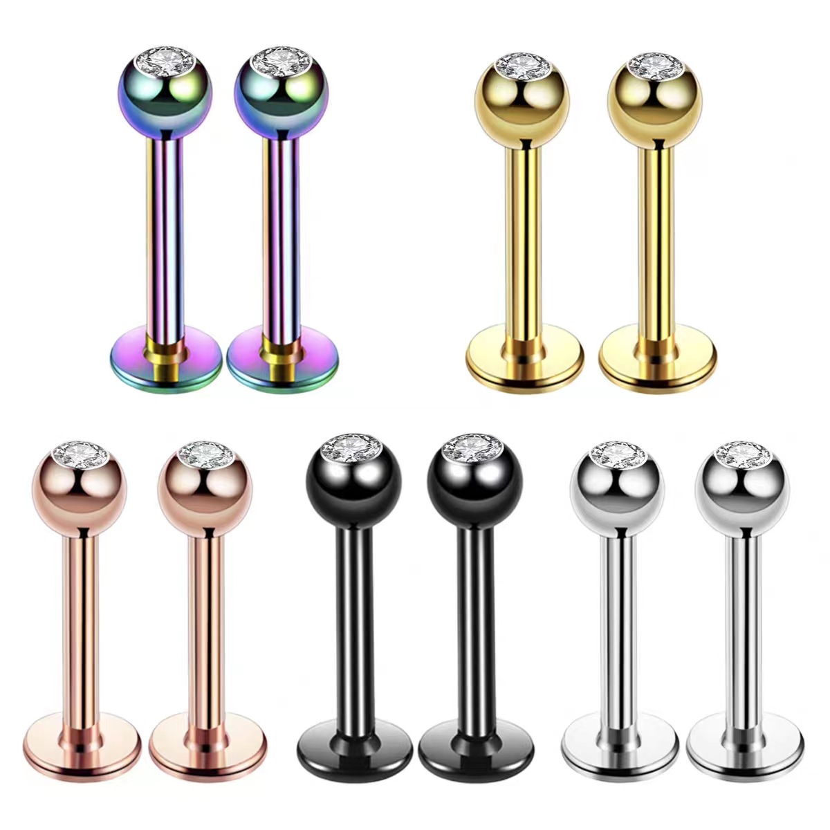 16G Chirurgisch staal bal top  - Body Jewelry Labret recensie en prijs
