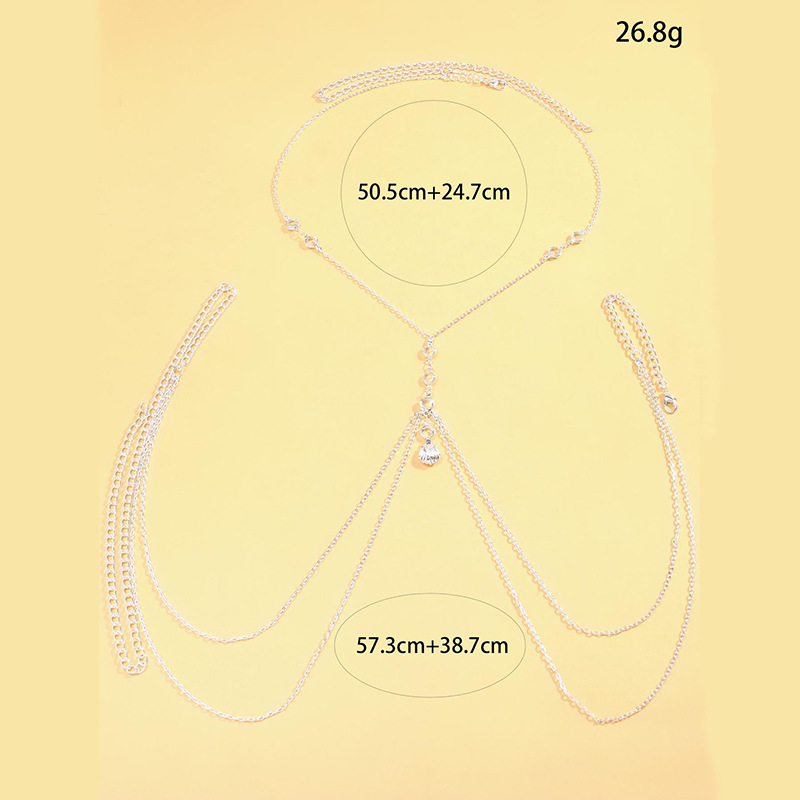 Dames zilverkleurige body chai - Qualiti Body Jewelry recensie en prijs
