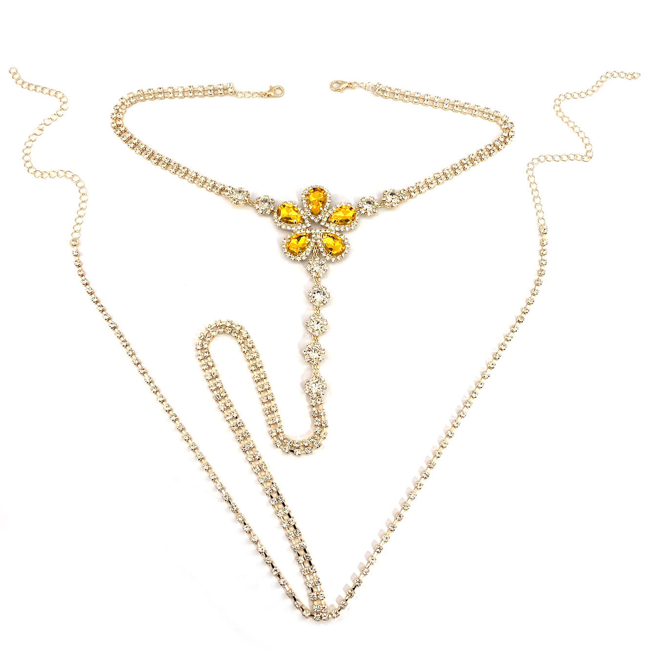 1Pc Bloemvormige Sexy Strass S - Body Jewelry Chains recensie en prijs