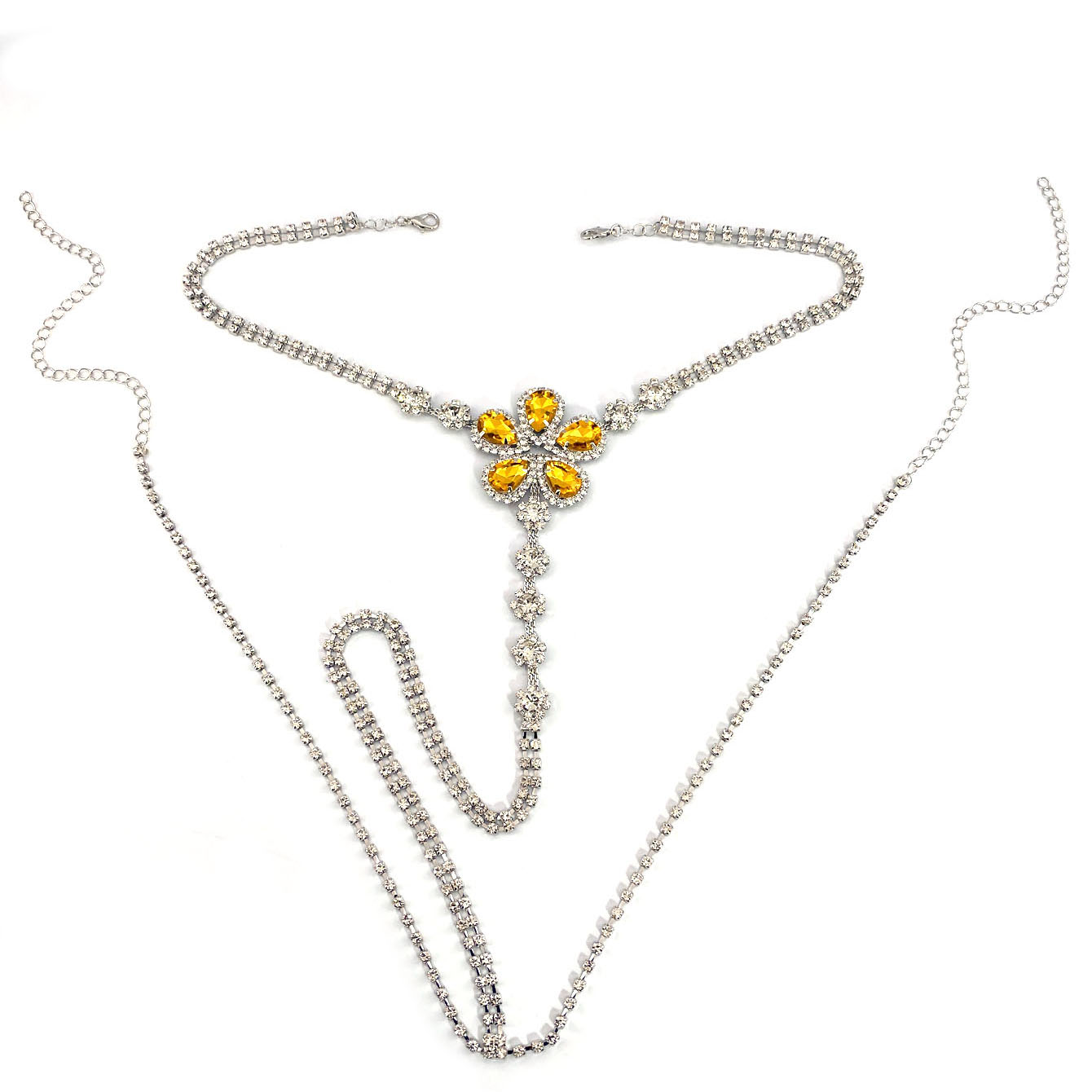 1Pc Bloemvormige Sexy Strass S - Body Jewelry Chains recensie en prijs