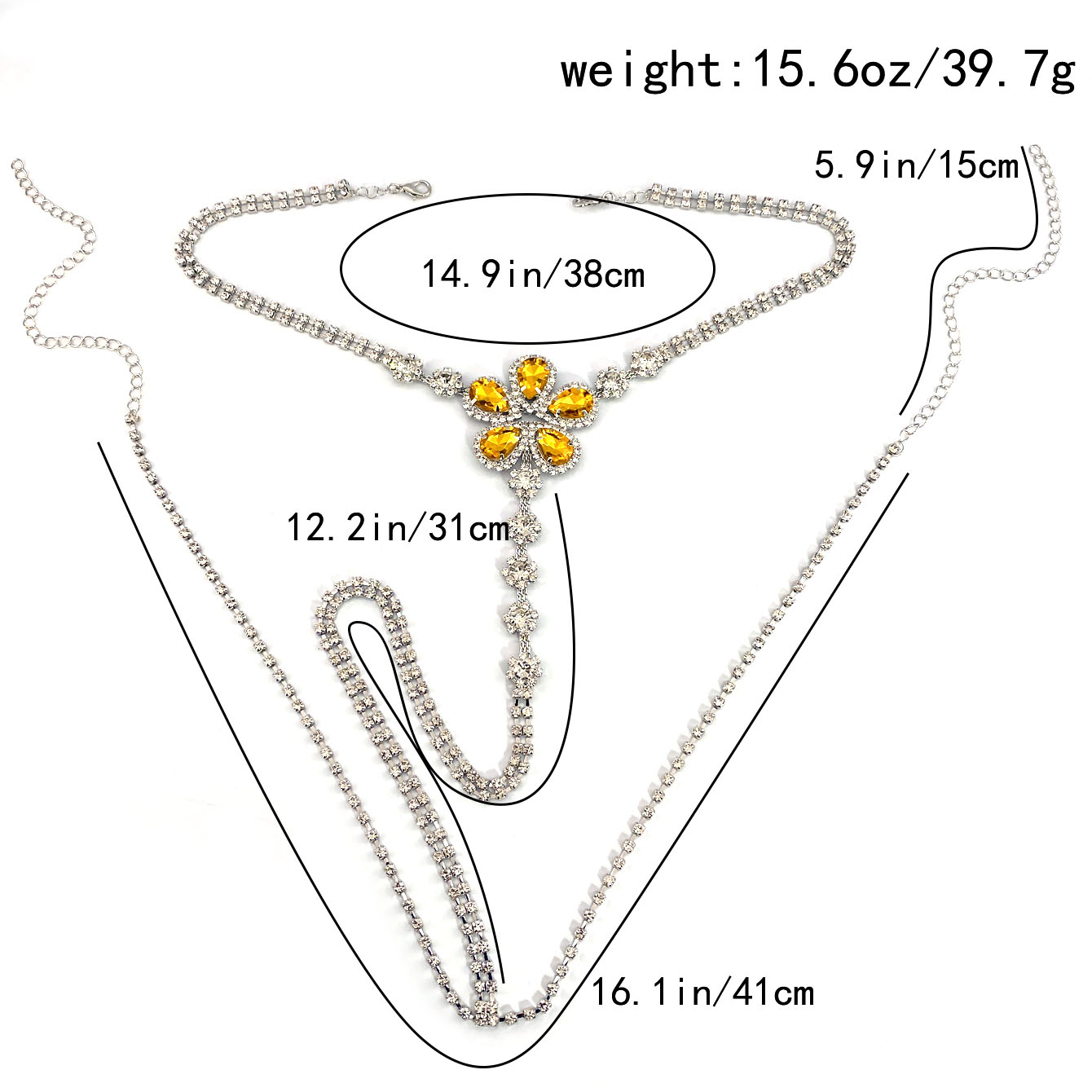 1Pc Bloemvormige Sexy Strass S - Body Jewelry Chains recensie en prijs