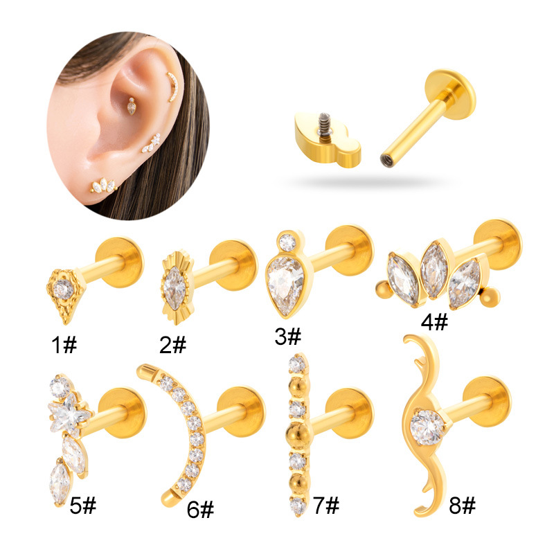 1PC ASTM F136 G23 Titanium Pie - Body Jewelry Labret recensie en prijs